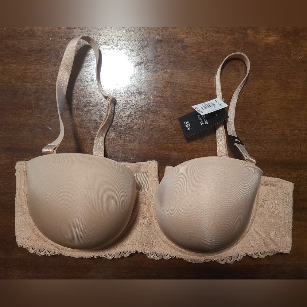 38D Torrid Curve Strapless/Convertible Nude Bra NWT